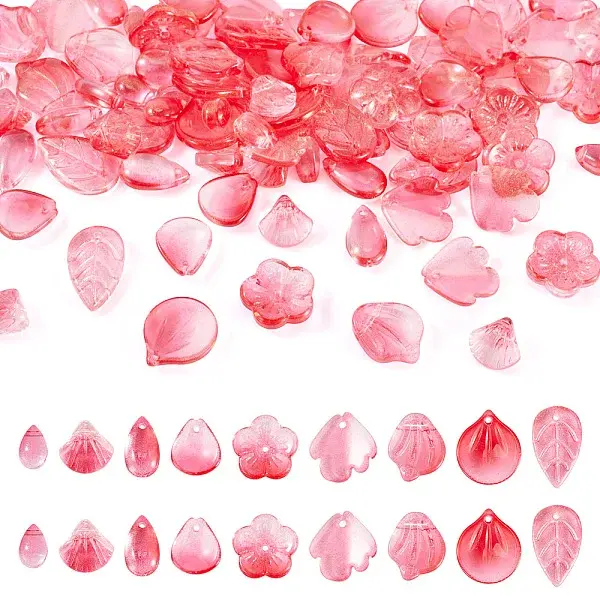 90Pcs 9 Styles Handmade Lampwork Beads