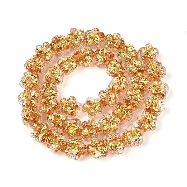 Handmade Foil Lampwork Beads Strands