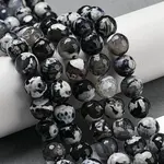 Faceted Natural Fire Crackle Agate Beads Strands