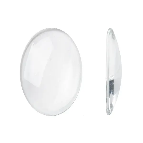 Transparent Oval Glass Cabochons