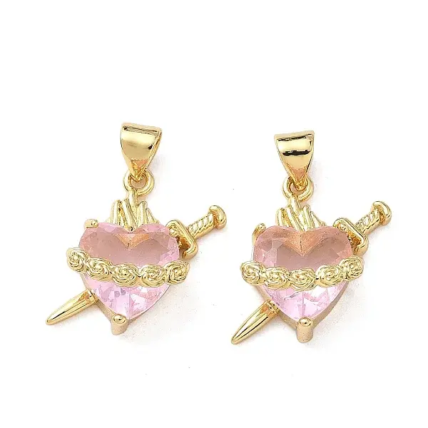 Brass Micro Pave Cubic Zirconia Pendants