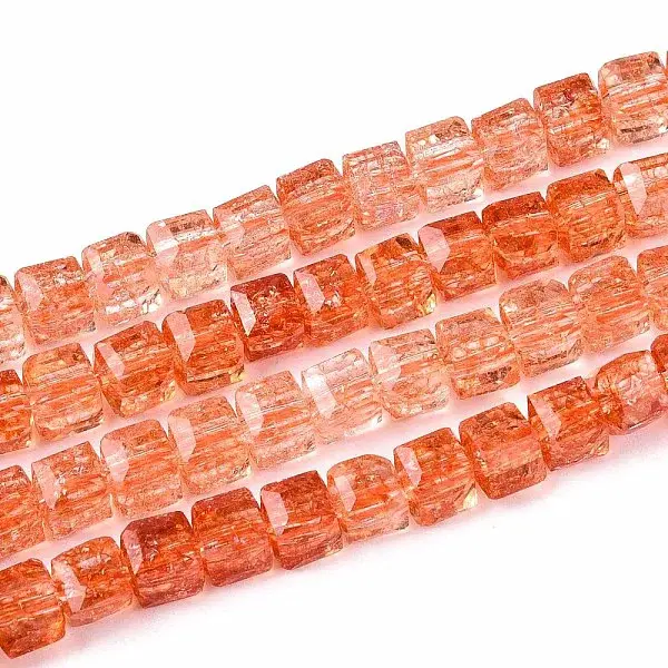 Crackle Transparent Glass Beads Strands