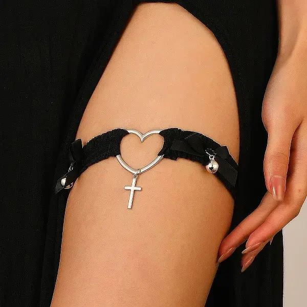 Bowknot Elastic Fibre Strappy Leg Chain