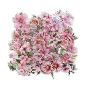 50Pcs Flower PVC Waterproof Stickers