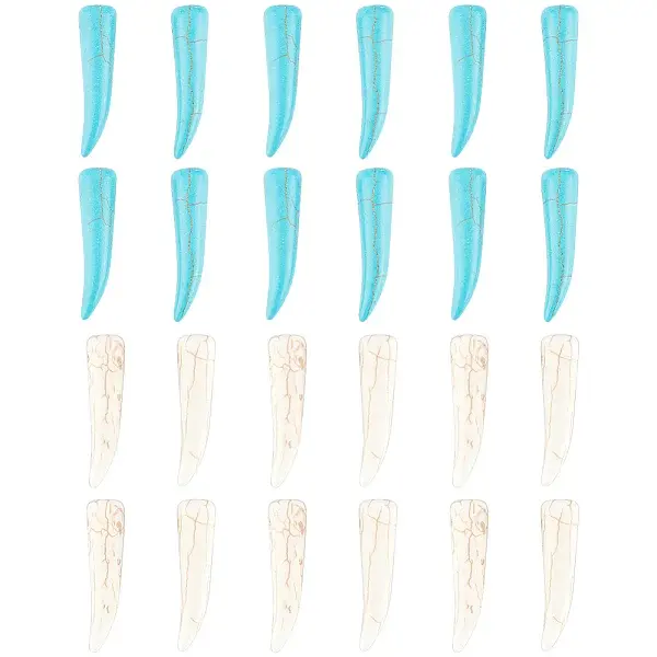 24Pcs 2 Colors Synthetic Turquoise Pendants