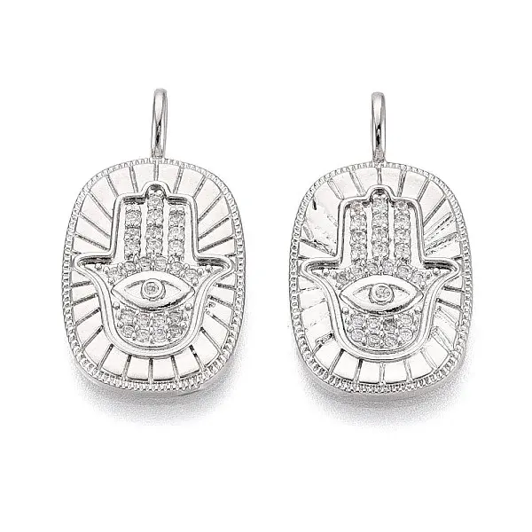 Brass Micro Pave Cubic Zirconia Pendants