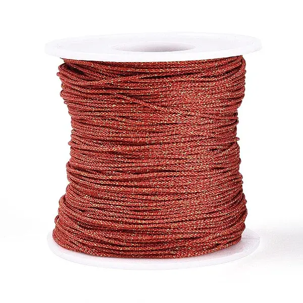 100M Segment Dyed Round Polyester Metallic Braided Cords