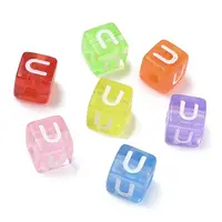 Spray Painted Transparent Acrylic Beads