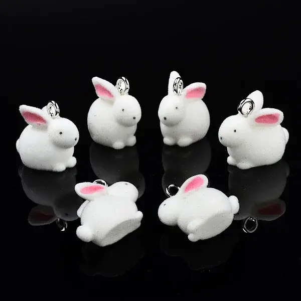 Flocky Resin Pendants