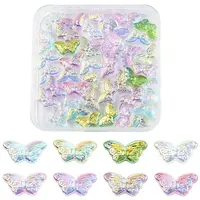 50Pcs 8 Colors Transparency Electroplate Glass Beads Set