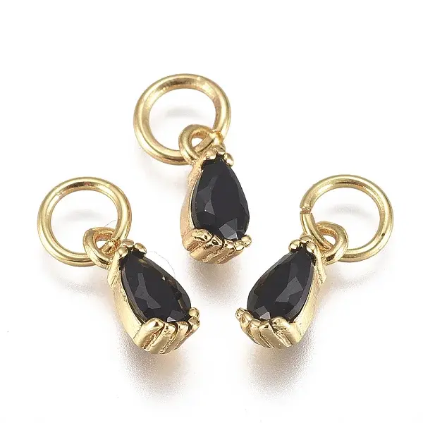 Brass Micro Pave Cubic Zirconia Charms