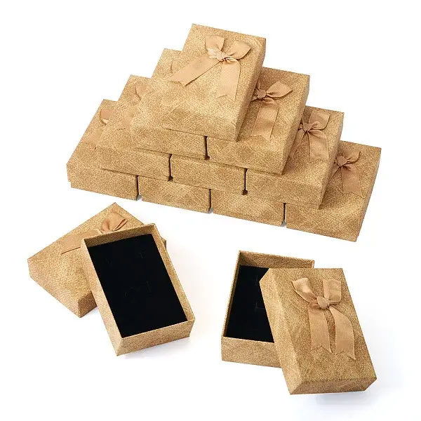 Rectangle Paper Jewelry Set Storage Gift Boxes with Bowknot