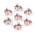 UV Plating Opaque Printed Acrylic European Beads