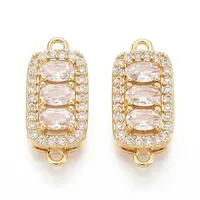 Brass Pave Clear Cubic Zirconia Connector Charms