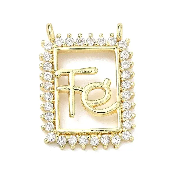 Brass Micro Pave Cubic Zirconia Pendants