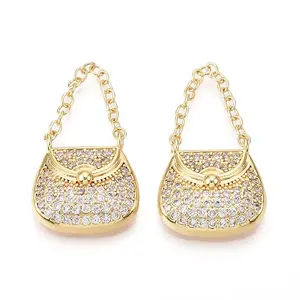 Brass Micro Pave Cubic Zirconia Pendants