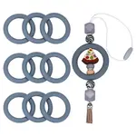9Pcs Ring Food Grade Eco-Friendly Silicone Focal Beads