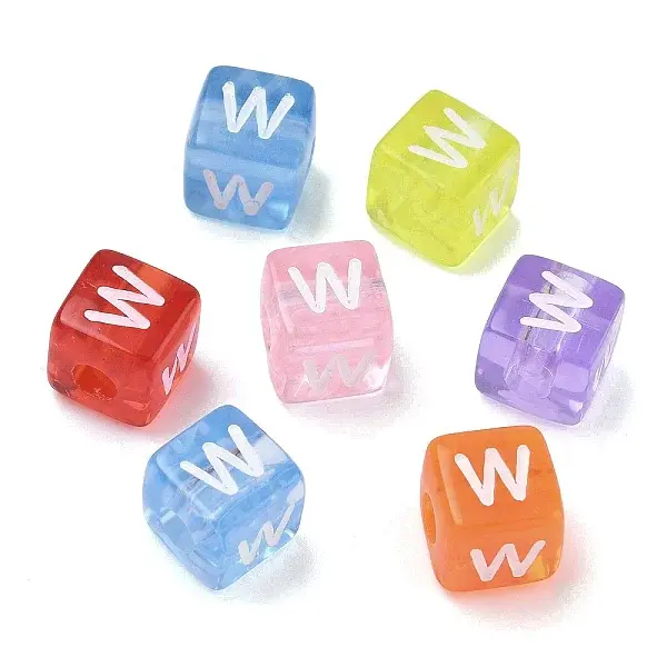 Spray Painted Transparent Acrylic Beads