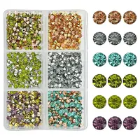 6 Colors Pointed Back Resin Rhinestone Cabochons