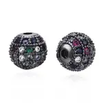 Rack Plating Brass Cubic Zirconia Beads