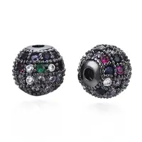 Rack Plating Brass Cubic Zirconia Beads