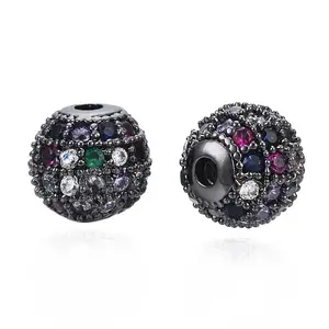 Rack Plating Brass Cubic Zirconia Beads