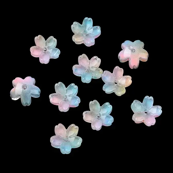 Dyed & Heated Glass Bead Caps