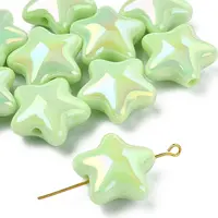 10Pcs UV Plating Plastic Beads