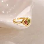 304 Stainless Steel Micro Pave Cubic Zirconia Cuff Open Rings