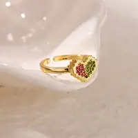 304 Stainless Steel Micro Pave Cubic Zirconia Cuff Open Rings