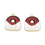 Valentine's Day Alloy Enamel Pendants