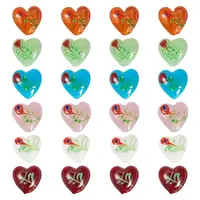 24Pcs 6 Colors Handmade Bumpy Millefiori Glass Beads