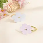 2Pcs 2 Colors Flower Alloy Enamel Napkin Rings