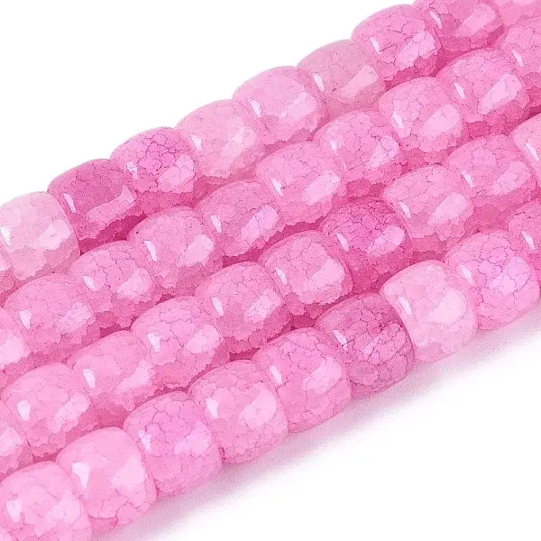 Baking Painted Crackle Glass Beads Strands