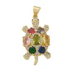 Tortoise Brass Micro Pave Cubic Zirconia Pendants