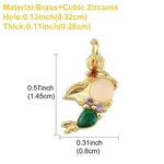 1Pc Brass Micro Pave Colorful Cubic Zirconia Glass Pendants