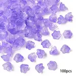 100Pcs Transparent Two Tone Spray Painted Glass Bead Caps