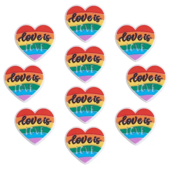 10Pcs Multi-color Love Silicone Beads