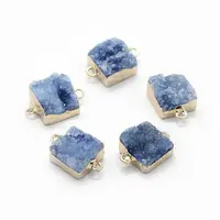 Natural Druzy Quartz Links connectors
