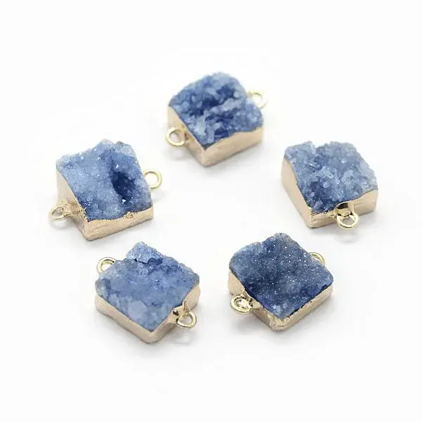 Natural Druzy Quartz Links connectors
