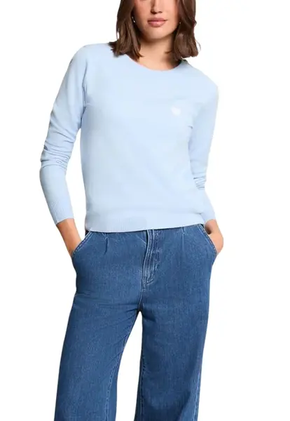 Světle modrý basic svetr Morgan De Toi