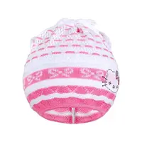 New Baby Pletená čepička-šátek  kočička růžová, vel. 104 (3-4r)
