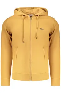 Žlutá pánská mikina s kapucí