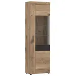 Vitrína Grano GRNV01R 1D dub viking/pvc dub viking/pvc šedý vesmír