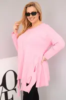 Plus size dámska blúzka s asymetrickým spodkom
