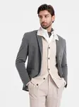 Ombre Elegant fitted men's structured knit blazer- graphite