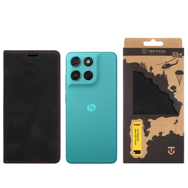 Flipové pouzdro Tactical Xproof pro Motorola Moto G57 Power, black hawk