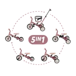 PETITE&MARS Tříkolka 5v1 Turbo Dusty Rose
