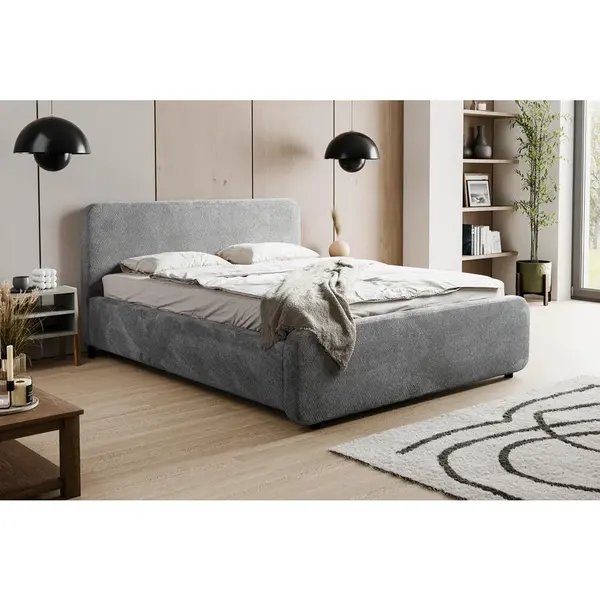 MID.YOU ČALOUNĚNÁ POSTEL, 140/200 cm, šedá