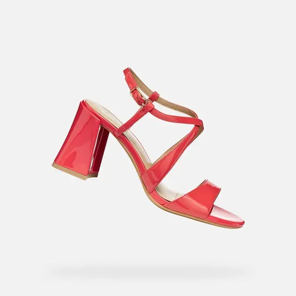 Červené dámske sandále Geox New Eraklia